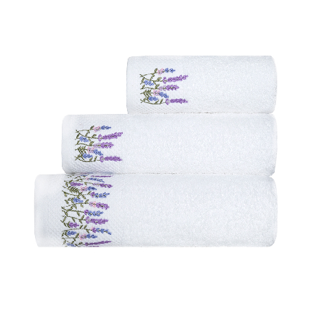 Набор махровых полотенец Лотос с вышивкой Лавандовое поле