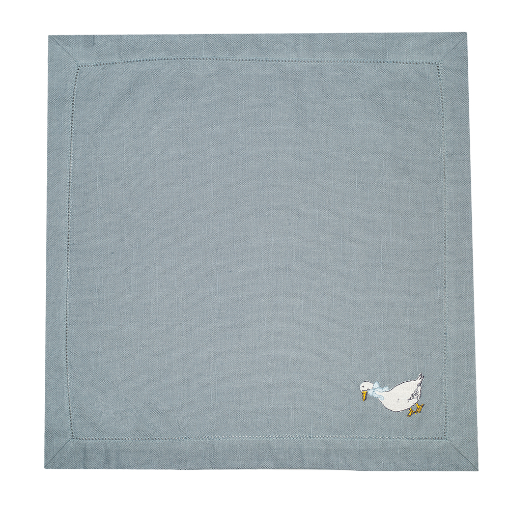 Комплект салфеток столовых с вышивкой lin/cotton Goose bernadotte