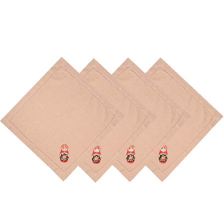 Комплект салфеток столовых с вышивкой lin/cotton Matryoshka style