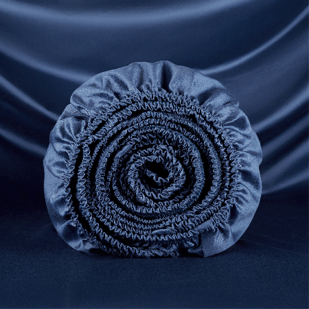 Простыня Винсент Navy сатин 400 ТС на резинке