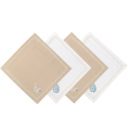 Набор салфеток столовых с вышивкой Rabbit faberge (blue)