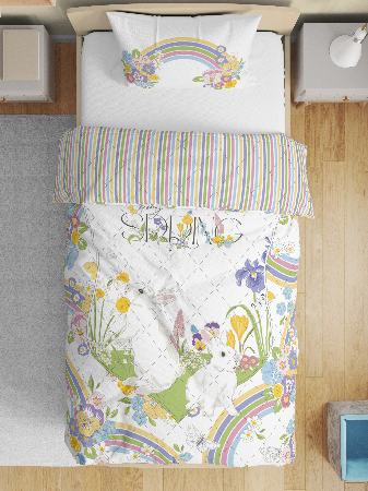 Покрывало детское Радужная зайка