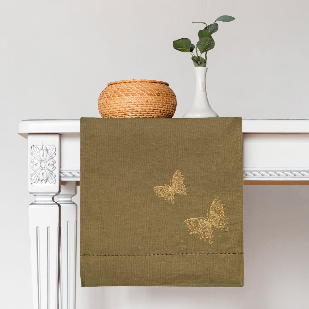 Дорожка столовая lin/cotton с вышивкой Golden wings