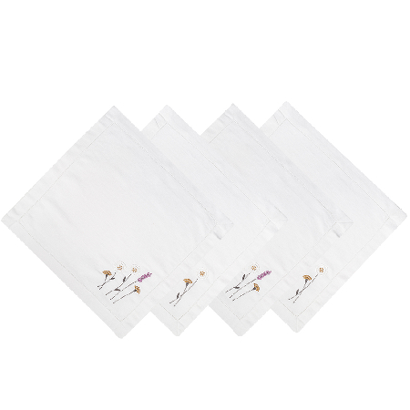 Комплект салфеток столовых с вышивкой lin/cotton Meadow romance