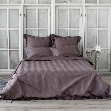 Комплект постельного белья Винсент Chocolate страйп-сатин 400 TC Комплект постельного белья Винсент Chocolate страйп-сатин 400 TC