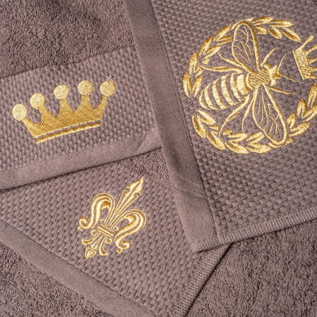 Комплект махровых полотенец Тирамису с вышивкой Golden Queen