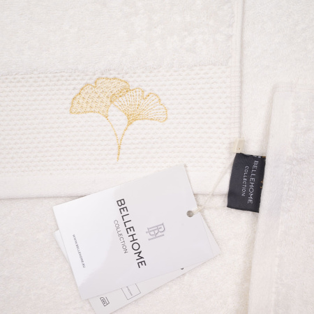 Набор махровых полотенец Айвори с вышивкой Гинкго