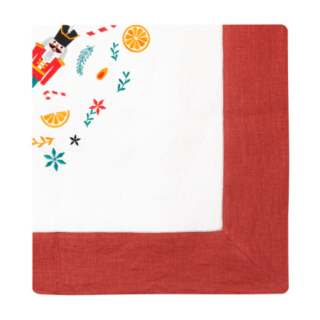 Скатерть столовая с вышивкой lin/cotton Рождественская сказка
