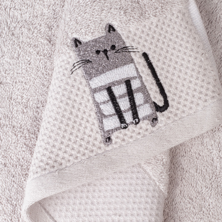 Комплект махровых полотенец Платинум с вышивкой Cute Kittens