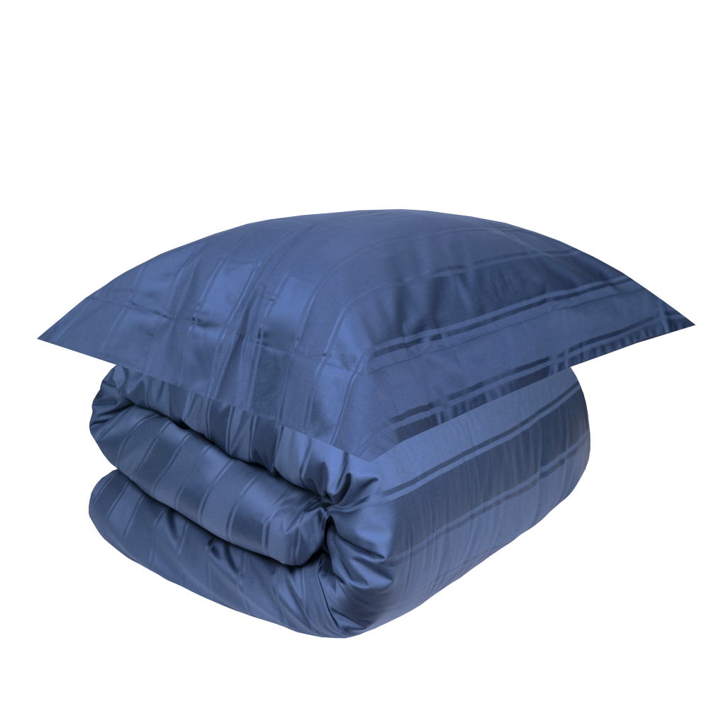 Комплект постельного белья Винсент Navy страйп-сатин 400 TC