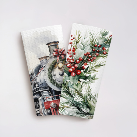 Набор полотенец вафельных Сказочный экспресс