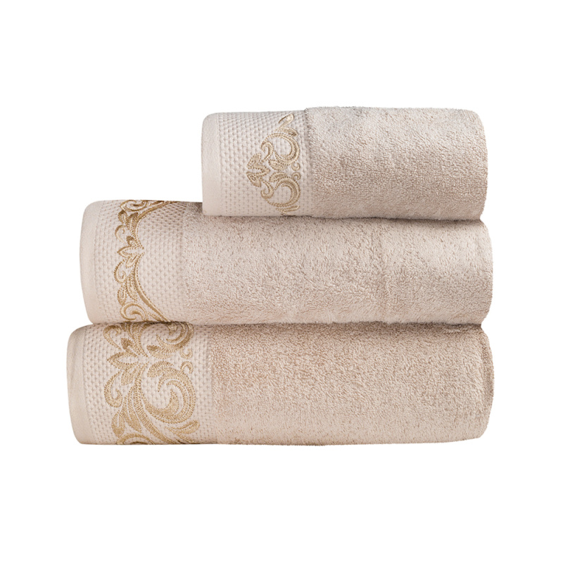 Комплект махровых полотенец Латте с вышивкой Royal Pattern
