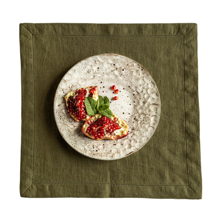 Комплект салфеток столовых lin/cotton Olive Green