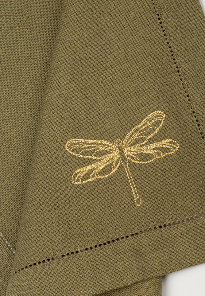 Комплект салфеток столовых с вышивкой lin/cotton Golden wings