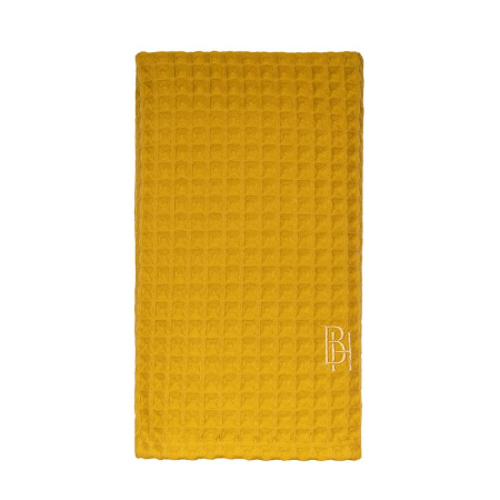 Полотенце вафельное Горчица с вышивкой BH