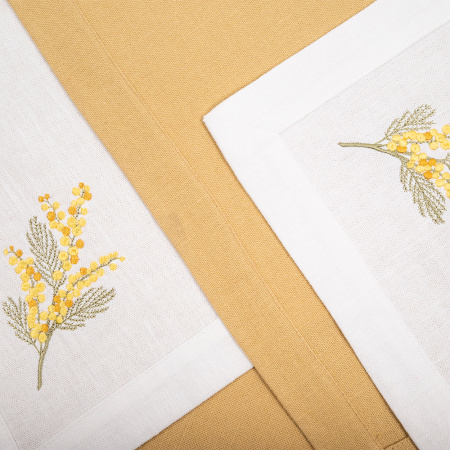 Набор салфеток столовых с вышивкой Mimosa