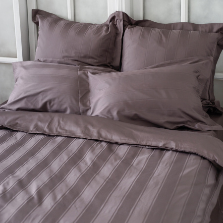 Комплект постельного белья Винсент Chocolate страйп-сатин 400 TC