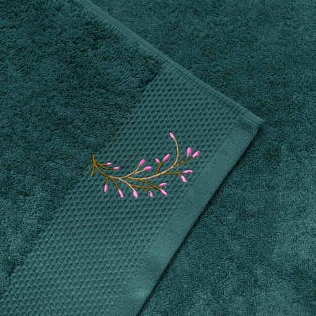 Набор махровых полотенец Изумруд с вышивкой Запах Рождества