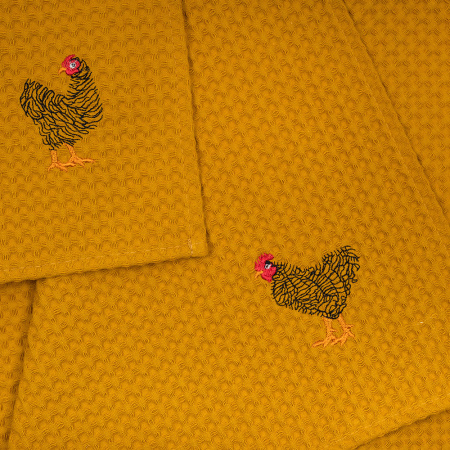 Набор полотенец вафельных Курочки