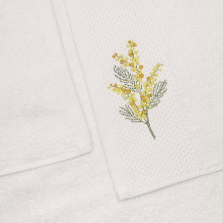 Набор полотенец махровых Айвори с вышивкой Мимоза