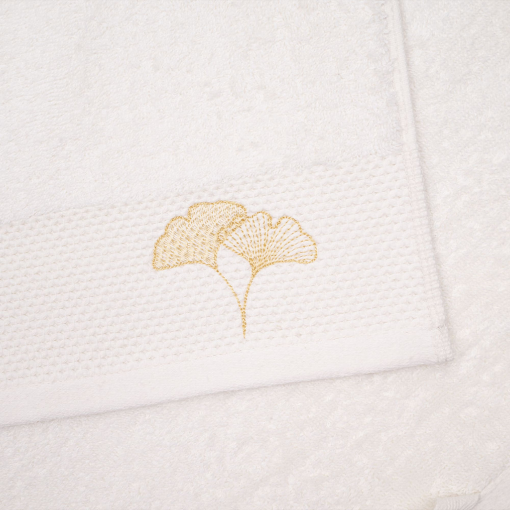 Набор махровых полотенец Айвори с вышивкой Гинкго