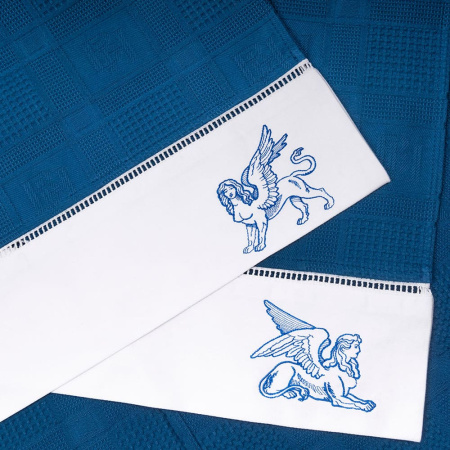 Набор полотенец вафельных Сфинксы (navy)