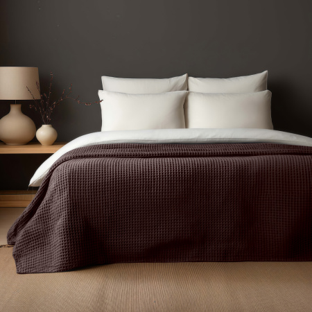 Плед вафельный Шоколад с вышивкой BH