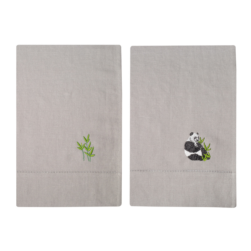 Комплект полотенец столовых с вышивкой lin/cotton Funny panda