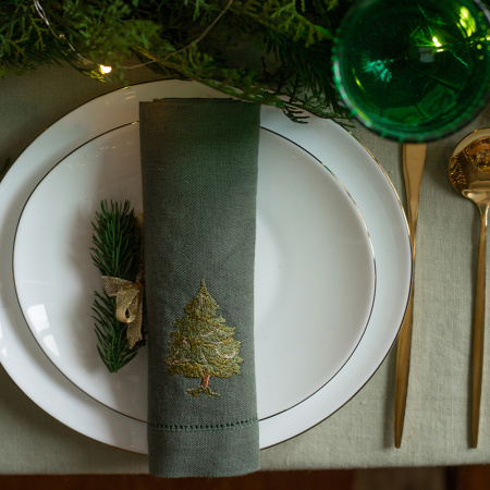 Комплект салфеток столовых lin/cotton с вышивкой Запах Рождества