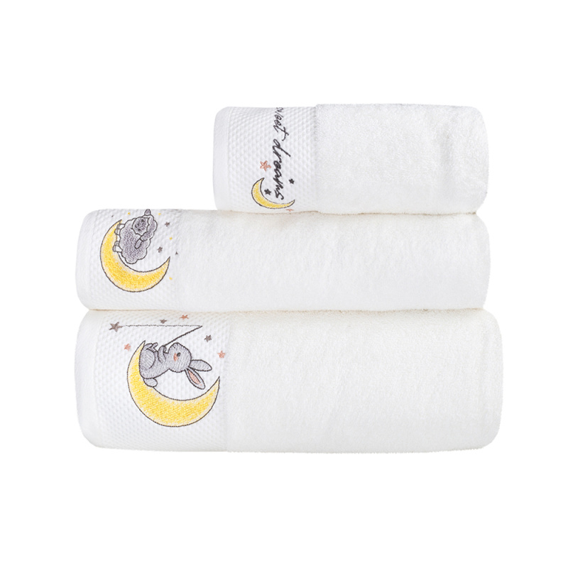 Комплект махровых полотенец Айвори с вышивкой Sweet Dreams