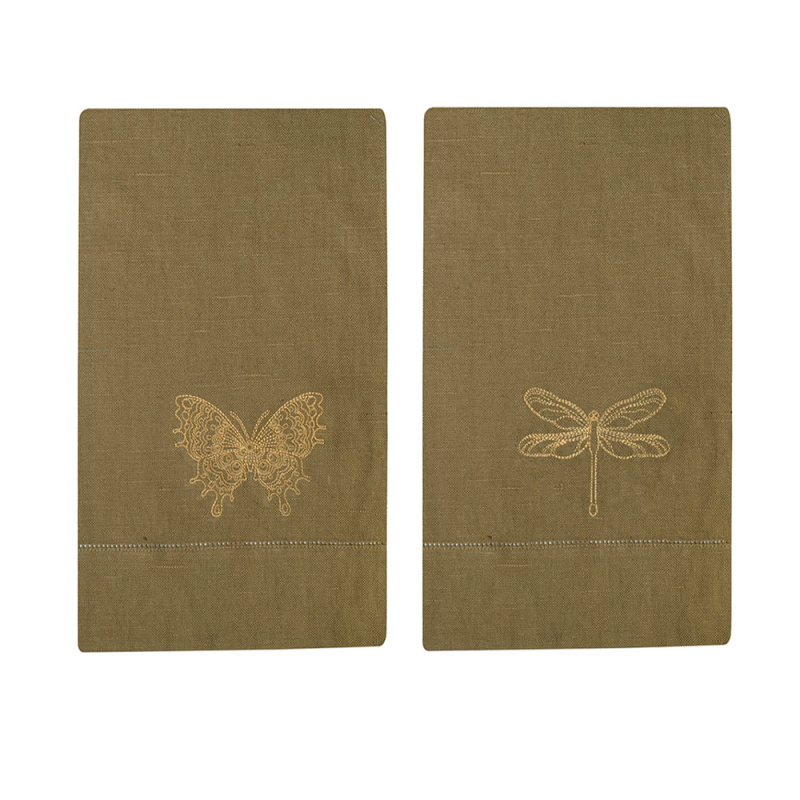 Комплект полотенец столовых с вышивкой lin/cotton Golden wings
