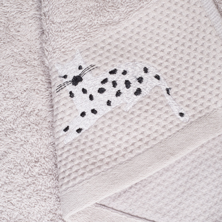 Комплект махровых полотенец Платинум с вышивкой Cute Kittens