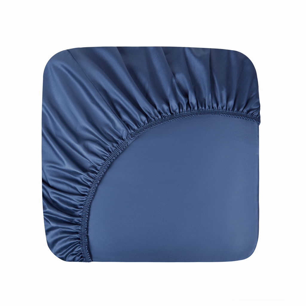 Простыня Винсент Navy сатин 400 ТС на резинке