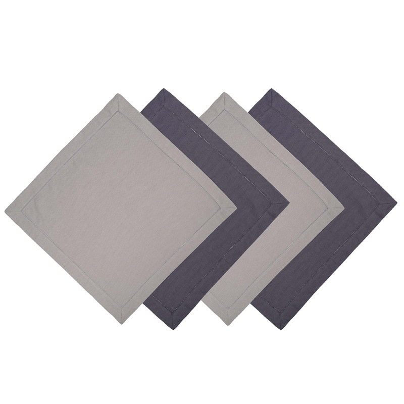Комплект салфеток столовых Silver/Dark Grey