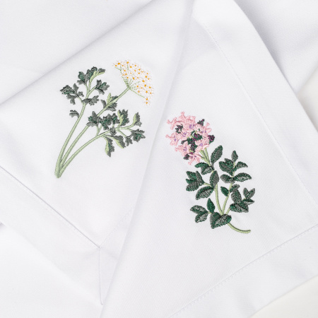 Комплект салфеток столовых с вышивкой Ароматные травы