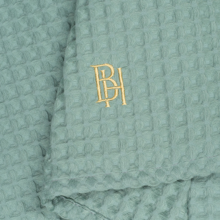 Полотенце вафельное Мята с вышивкой BH