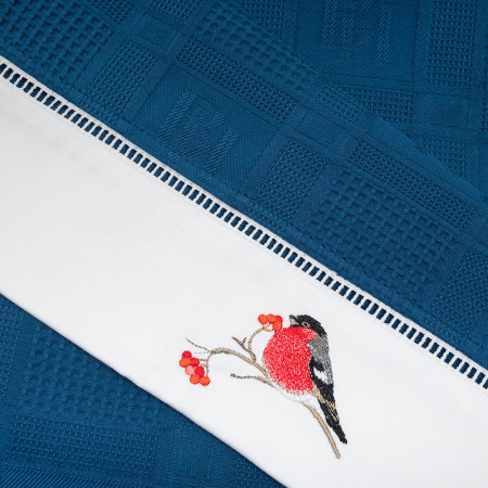 Набор полотенец вафельных Русская зима (navy)