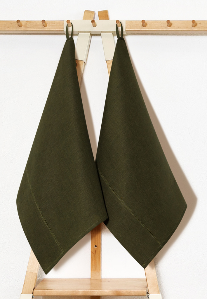 Комплект полотенец столовых lin/cotton Olive Green