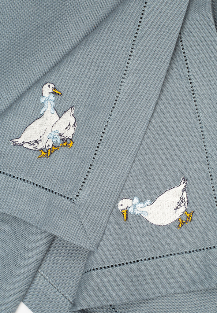 Комплект салфеток столовых с вышивкой lin/cotton Goose bernadotte