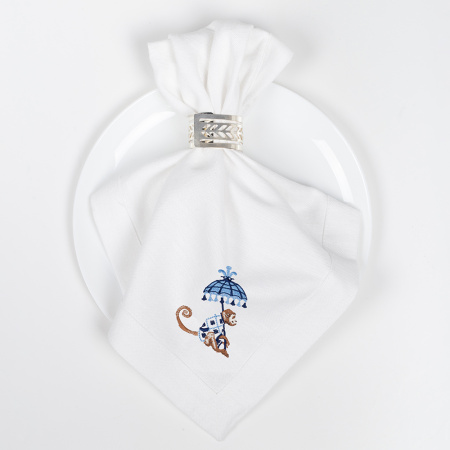 Набор салфеток столовых с вышивкой French monkey