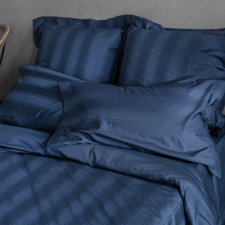 Комплект постельного белья Винсент Navy страйп-сатин 400 TC Комплект постельного белья Винсент Navy страйп-сатин 400 TC