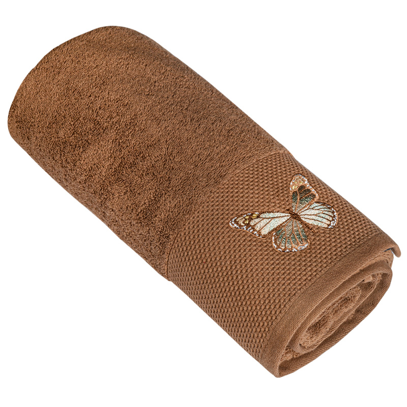 Полотенце махровое с вышивкой Баттерфляй Браун