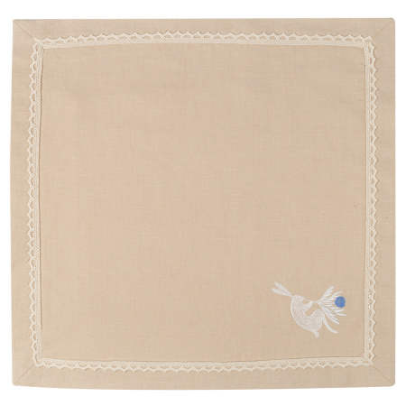 Набор салфеток столовых с вышивкой Rabbit faberge (blue)