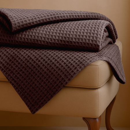 Плед вафельный Шоколад с вышивкой BH