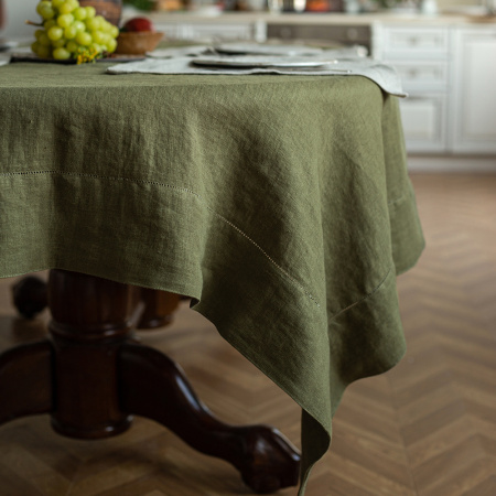 Скатерть столовая lin/cotton Olive Green