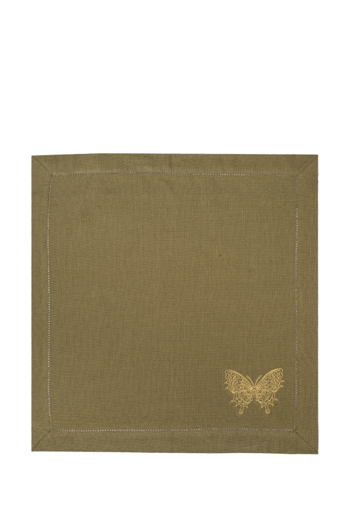 Комплект салфеток столовых с вышивкой lin/cotton Golden wings