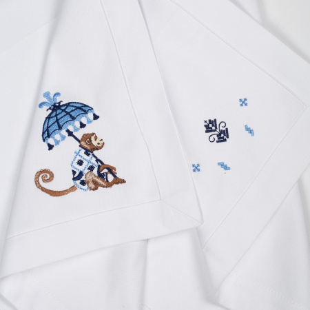 Набор салфеток столовых с вышивкой French monkey