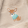 Комплект махровых полотенец Латте с вышивкой Nice Doggies
