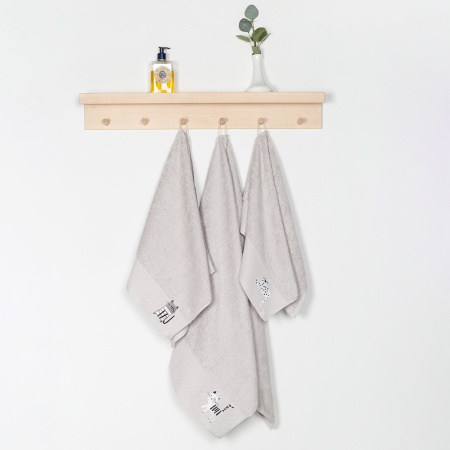 Комплект махровых полотенец Платинум с вышивкой Cute Kittens