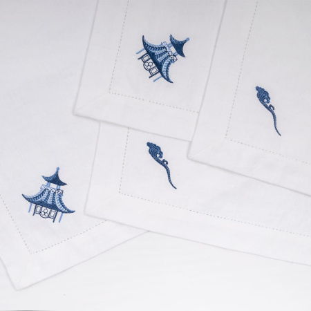 Набор салфеток столовых с вышивкой Blue Dragon